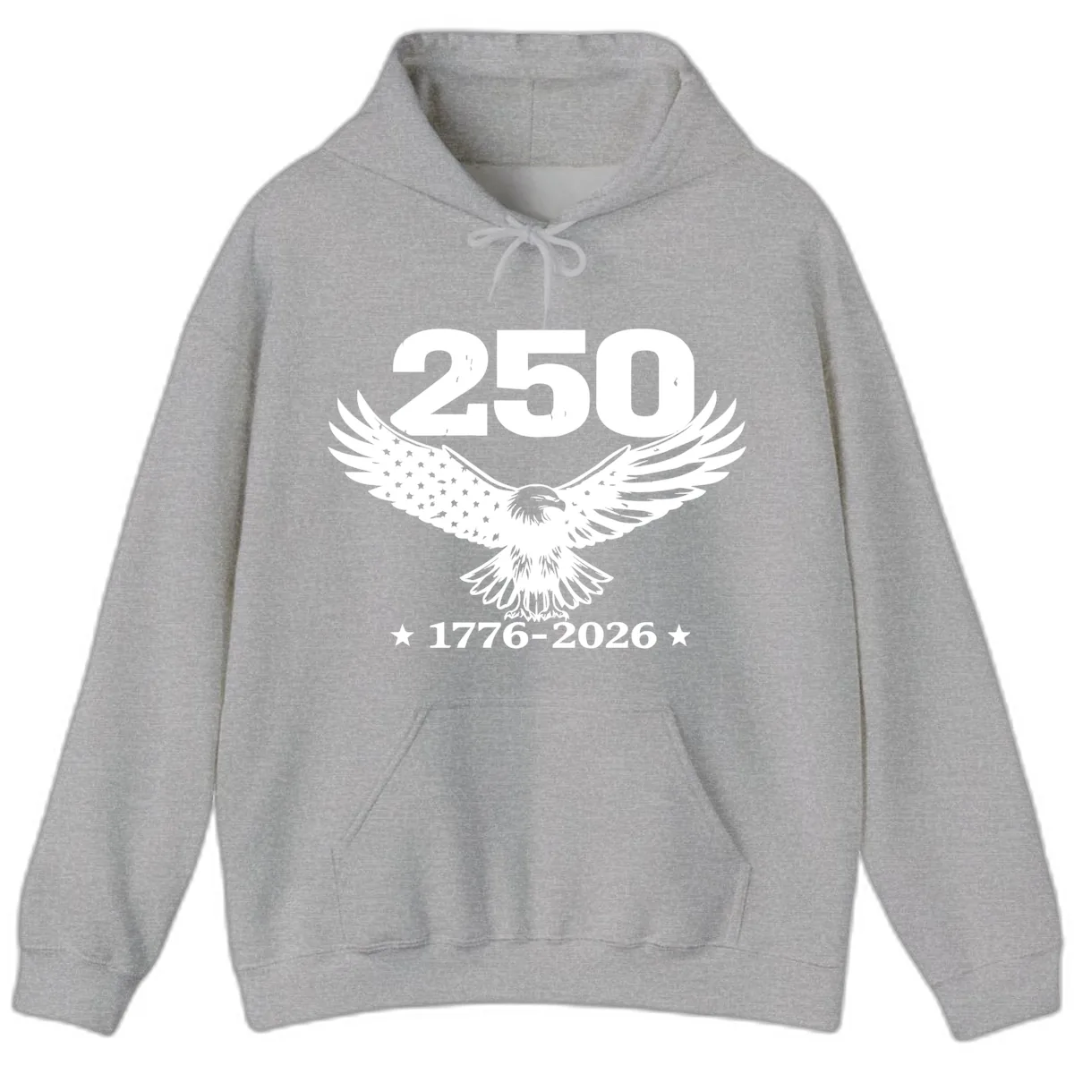 America 250th Anniversary Eagle Design Hoodie in Sport Grey